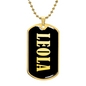 Leola v02 - 18k Gold Finished Luxury Dog Tag Necklace