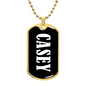 Casey v03 - 18k Gold Finished Luxury Dog Tag Necklace