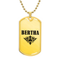 Bertha v01a - 18k Gold Finished Luxury Dog Tag Necklace