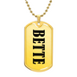 Bette v01 - 18k Gold Finished Luxury Dog Tag Necklace