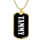 Tammy v01w - 18k Gold Finished Luxury Dog Tag Necklace