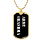 Army Grandma v3 - 18k Gold Finished Luxury Dog Tag Necklace