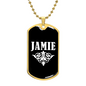 Jamie v03a - 18k Gold Finished Luxury Dog Tag Necklace