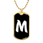Initial M v3b - 18k Gold Finished Luxury Dog Tag Necklace