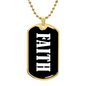 Faith v03 - 18k Gold Finished Luxury Dog Tag Necklace