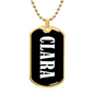 Clara v01w - 18k Gold Finished Luxury Dog Tag Necklace
