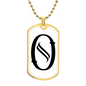 Initial O v001-34 - 18k Gold Finished Luxury Dog Tag Necklace