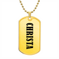 Christa v01 - 18k Gold Finished Luxury Dog Tag Necklace