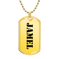 Jamel - 18k Gold Finished Luxury Dog Tag Necklace