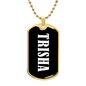 Trisha v03 - 18k Gold Finished Luxury Dog Tag Necklace