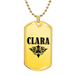 Clara v01a - 18k Gold Finished Luxury Dog Tag Necklace