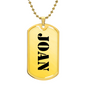 Joan - 18k Gold Finished Luxury Dog Tag Necklace