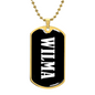 Wilma v01w - 18k Gold Finished Luxury Dog Tag Necklace
