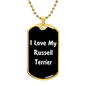 Love My Russell Terrier v6 - 18k Gold Finished Luxury Dog Tag Necklace