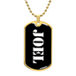 Joel v3 - 18k Gold Finished Luxury Dog Tag Necklace