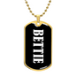 Bettie v03 - 18k Gold Finished Luxury Dog Tag Necklace