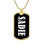 Sadie v01w - 18k Gold Finished Luxury Dog Tag Necklace