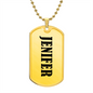 Jenifer v01 - 18k Gold Finished Luxury Dog Tag Necklace
