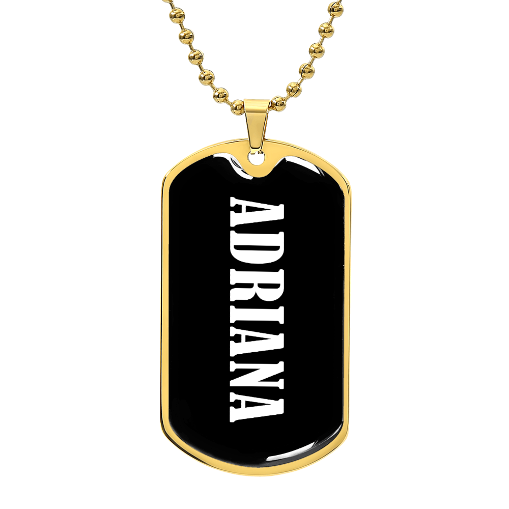 Adriana v03 - 18k Gold Finished Luxury Dog Tag Necklace
