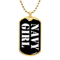 Navy Girl v3 - 18k Gold Finished Luxury Dog Tag Necklace