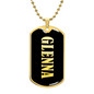Glenna v02 - 18k Gold Finished Luxury Dog Tag Necklace