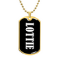 Lottie v03 - 18k Gold Finished Luxury Dog Tag Necklace