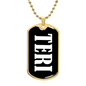 Teri v03 - 18k Gold Finished Luxury Dog Tag Necklace