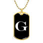 Initial G v3a - 18k Gold Finished Luxury Dog Tag Necklace