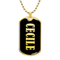 Cecile v02 - 18k Gold Finished Luxury Dog Tag Necklace