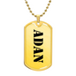 Adan - 18k Gold Finished Luxury Dog Tag Necklace
