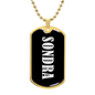 Sondra v03 - 18k Gold Finished Luxury Dog Tag Necklace