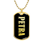Petra v02 - 18k Gold Finished Luxury Dog Tag Necklace