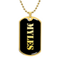 Myles v2 - 18k Gold Finished Luxury Dog Tag Necklace