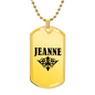 Jeanne v01a - 18k Gold Finished Luxury Dog Tag Necklace