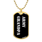 Army Grandpa v3 - 18k Gold Finished Luxury Dog Tag Necklace