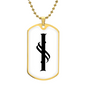 Initial I v001-34 - 18k Gold Finished Luxury Dog Tag Necklace