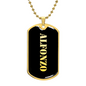 Alfonzo v2 - 18k Gold Finished Luxury Dog Tag Necklace