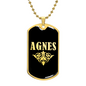 Agnes v02a - 18k Gold Finished Luxury Dog Tag Necklace