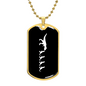 Mama Dinosaur With 4 Hatchlings v3 - 18k Gold Finished Luxury Dog Tag Necklace