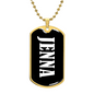 Jenna v03 - 18k Gold Finished Luxury Dog Tag Necklace