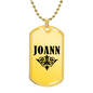 Joann v01a - 18k Gold Finished Luxury Dog Tag Necklace