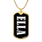 Ella v01w - 18k Gold Finished Luxury Dog Tag Necklace