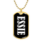 Essie v03 - 18k Gold Finished Luxury Dog Tag Necklace