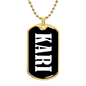 Kari v01w - 18k Gold Finished Luxury Dog Tag Necklace