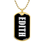Edith v01w - 18k Gold Finished Luxury Dog Tag Necklace