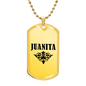 Juanita v01a - 18k Gold Finished Luxury Dog Tag Necklace