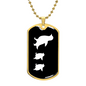 Mama Penguin With 2 Chicks v3 - 18k Gold Finished Luxury Dog Tag Necklace