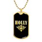 Holly v02a - 18k Gold Finished Luxury Dog Tag Necklace