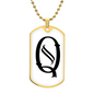 Initial Q v001-34 - 18k Gold Finished Luxury Dog Tag Necklace