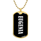 Eugenia v03 - 18k Gold Finished Luxury Dog Tag Necklace